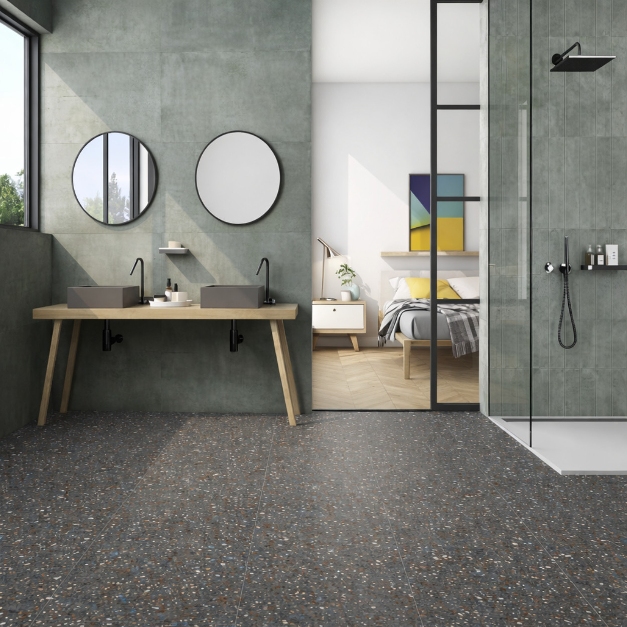 Prissmacer Ceramica Beton Cire Bercy Salvia 60x120cm